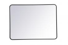  MR803040BK - Soft Corner Metal Rectangular Mirror 30x40 Inch in Black