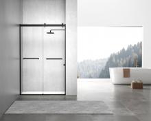  SD202-4876MBK - Frameless Shower Door 48x76 Matte Black