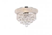  V1800F10C/RC - Primo 3 Light Chrome Flush Mount Clear Royal Cut Crystal