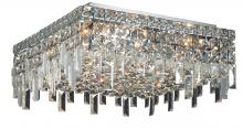  V2033F16C/RC - MaxIme 6 Light Chrome Flush Mount Clear Royal Cut Crystal