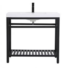  VF14036BK - 36 Inch Single Bathroom Metal Vanity in Black