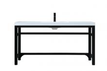  VF14560BK - 60 Inch Ada Compliant Single Bathroom Metal Vanity in Black