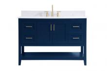  VF16048BL-BS - 48 Inch Single Bathroom Vanity in Blue with Backsplash