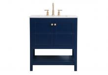 Elegant VF16430BL - 30 inch Single Bathroom Vanity in Blue