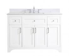  VF17048WH-BS - 48 Inch Single Bathroom Vanity in White with Backsplash