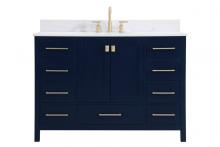  VF18848BL-BS - 48 Inch Single Bathroom Vanity in Blue with Backsplash