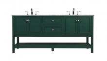  VF27072DGN - 72 Inch Double Bathroom Vanity in Green