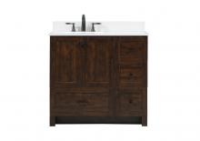  VF2836EX-BS - 36 Inch Single Bathroom Vanity in Expresso with Backsplash