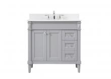  VF31836GR-BS - 36 Inch Single Bathroom Vanity in Grey with Backsplash