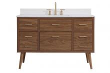  VF41048WB-BS - 48 Inch Bathroom Vanity in Walnut Brown with Backsplash