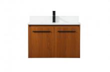  VF44530MTK-BS - 30 Inch Single Bathroom Vanity in Teak with Backsplash