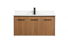  VF44540WB-BS - 40 Inch Single Bathroom Vanity in Walnut Brown with Backsplash