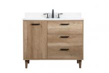  VF47042NT-BS - 42 Inch Single Bathroom Vanity in Natural Oak with Backsplash