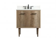  VF48030NT-BS - 30 Inch Single Bathroom Vanity in Natural Oak with Backsplash