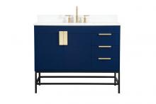  VF48842MBL-BS - 42 Inch Single Bathroom Vanity in Blue with Backsplash