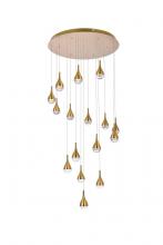  3816D36SG - Amherst 36 Inch LED Chandelier in Satin Gold