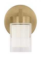 Visual Comfort & Co. Modern Collection KWWS19927NB-277 - The Esfera Small Damp Rated 1-Light Integrated Dimmable LED Wall Sconce in Natural Brass