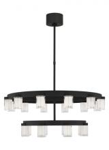 Visual Comfort & Co. Modern Collection KWCH19827B - The Esfera Two Tier Medium 20-Light Damp Rated Integrated Dimmable LED Ceiling Chandelier in Nightsh