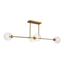 Alora Lighting LP549448AGCL - Cassia 48-in Aged Brass/Clear Glass 4 Lights Linear Pendant