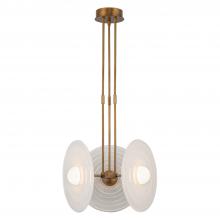  PD350318VBGO - Harbour 18-in Vintage Brass/Glossy Opal LED Pendant