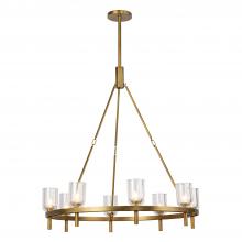 Alora Lighting CH338836VBCC - Lucian 36-in Clear Crystal/Vintage Brass 8 Lights Chandeliers