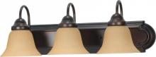 Nuvo 60/1265 - Ballerina - 3 Light 24&#34; Vanity with Champagne Linen Washed Glass - Mahogany Bronze Finish