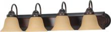 Nuvo 60/1266 - Ballerina - 4 Light 30&#34; Vanity with Champagne Linen Washed Glass - Mahogany Bronze Finish