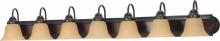 Nuvo 60/1268 - Ballerina - 7 Light 48&#34; Vanity with Champagne Linen Washed Glass - Mahogany Bronze Finish