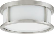 Nuvo 60/2859 - Odeon - 2 Light 13&#34; Flush Dome with Satin White Glass - Brushed Nickel Finish
