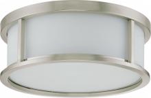 Nuvo 60/2862 - Odeon - 3 Light 15&#34; Flush Dome with Satin White Glass - Brushed Nickel Finish