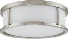 Nuvo 60/2864 - Odeon - 3 Light 17&#34; Flush Dome withSatin White Glass - Brushed Nickel Finish