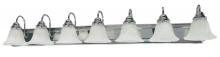 Nuvo 60/290 - Ballerina - 7 Light 48&#34; Vanity with Alabaster Glass - Polished Chrome Finish