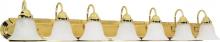 Nuvo 60/293 - Ballerina - 7 Light 48&#34; Vanity with Alabaster Glass - Polished Brass Finish
