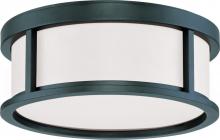 Nuvo 60/2981 - Odeon - 2 Light 13&#34; Flush Dome with Satin White Glass - Aged Bronze Finish