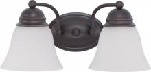 Nuvo 60/3166 - Empire - 2 Light 15&#34; Vanity with Frosted White Glass - Mahogany Bronze Finish