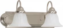 Nuvo 60/320 - Ballerina - 2 Light 18&#34; Vanity with Alabaster Glass - Brushed Nickel Finish