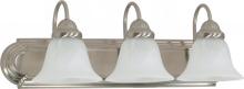Nuvo 60/321 - Ballerina - 3 Light 24&#34; Vanity with Alabaster Glass - Brushed Nickel Finish