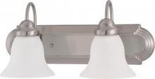 Nuvo 60/3278 - Ballerina - 2 Light 18&#34; Vanity with Frosted White Glass - Brushed Nickel Finish