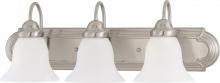 Nuvo 60/3279 - Ballerina - 3 Light 24&#34; Vanity with Frosted White Glass - Brushed Nickel Finish