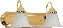 Nuvo 60/328 - Ballerina - 2 Light 18&#34; Vanity with Alabaster Glass - Polished Brass Finish