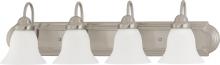 Nuvo 60/3281 - Ballerina - 4 Light 30&#34; Vanity with Frosted White Glass - Brushed Nickel Finish