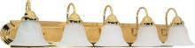 Nuvo 60/331 - Ballerina - 5 Light 36&#34; Vanity with Alabaster Glass - Polished Brass Finish