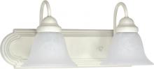 Nuvo 60/332 - Ballerina - 2 Light 18&#34; Vanity with Alabaster Glass - Textured White Finish