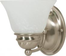 Nuvo 60/340 - Empire - 1 Light 7&#34; Vanity with Alabaster Glass - Brushed Nickel Finish