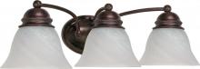 Nuvo 60/346 - Empire - 3 Light 21&#34; Vanity with Alabaster Glass - Old Bronze Finish