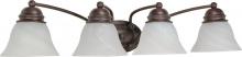 Nuvo 60/347 - Empire - 4 Light 29&#34; Vanity with Alabaster Glass - Old Bronze Finish