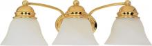 Nuvo 60/350 - Empire - 3 Light 21&#34; Vanity with Alabaster Glass - Polished Brass Finish