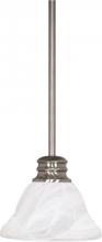 Nuvo 60/365 - Empire - 1 Light 7&#34; Mini Pendant with Alabaster Glass - Brushed Nickel Finish