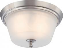 Nuvo 60/4152 - Surrey - 2 Light Flush Dome with Frosted Glass - Brushed Nickel Finish