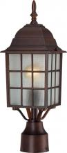 Nuvo 60/4908 - Adams - 1 Light 17&#34; Post Lantern with Frosted Glass - Rustic Bronze Finish